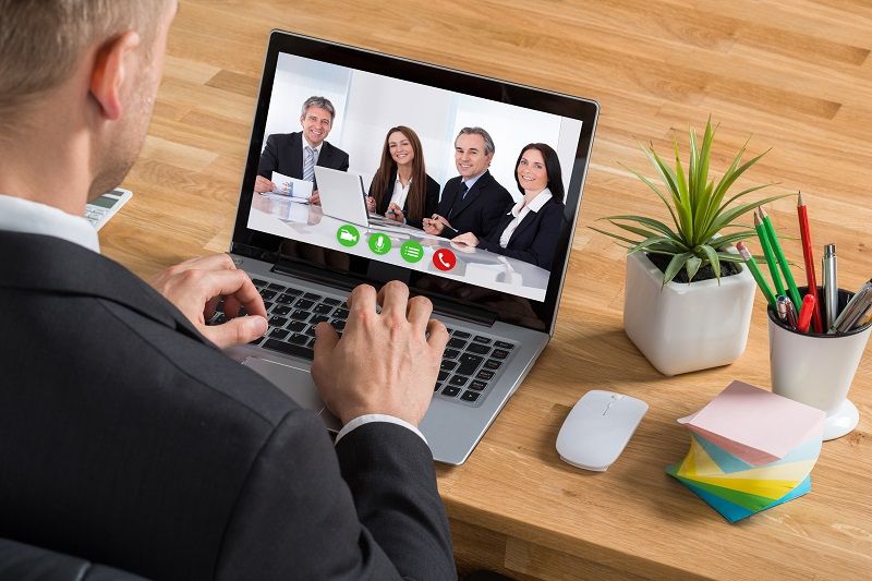 Businessman Video Conferencing On Laptop Art 2 L comp