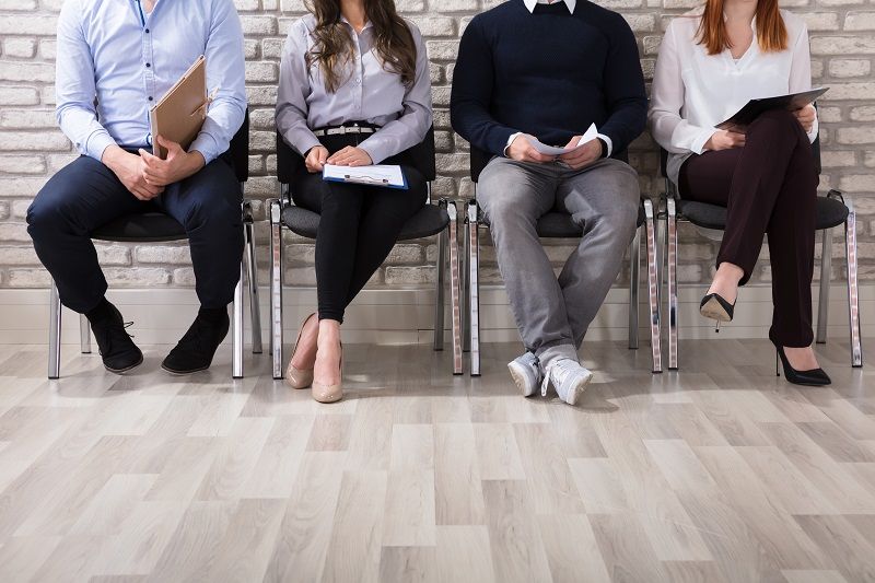 Comp Applicants Waiting For Job Interview
