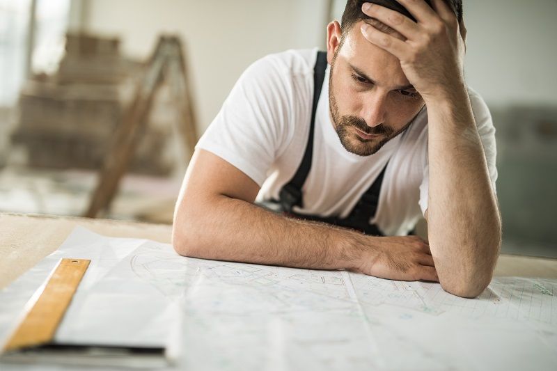 Frustrated manual worker