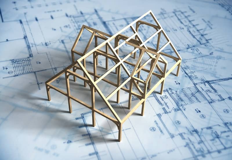 Model House and Blueprint -cm
