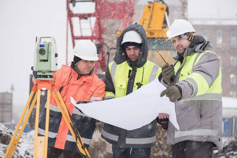 Civil Engineers At Construction Site In Winter -cm