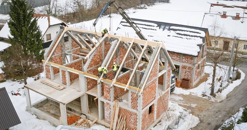 Construction workers working at site-cm